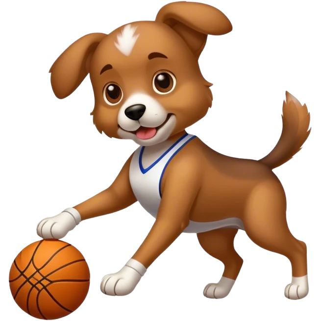 Dog playing basketball emoji