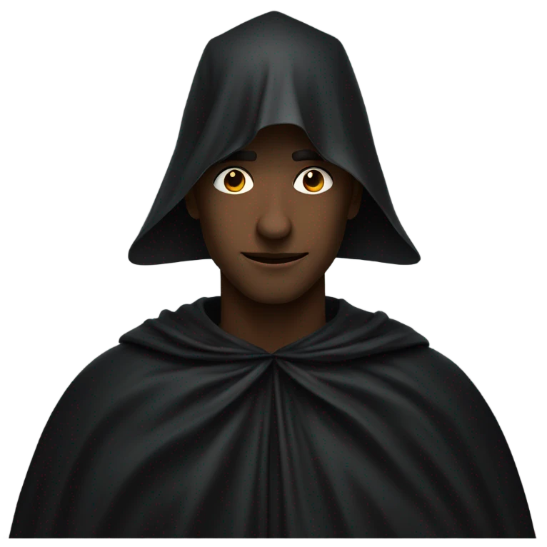 Mysterious man in a black cape over his head emoji