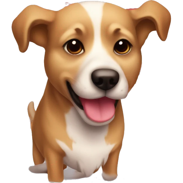 Perro enamorado con muchos besos y corazones  emoji