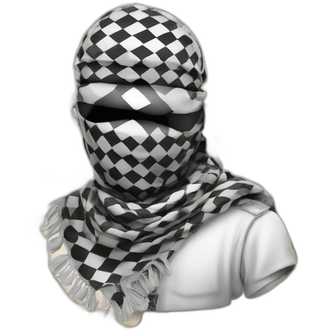 Keffiyeh on plaestine map white and black emoji emoji