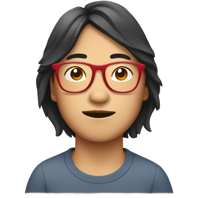 Asian with glasses and red bumps on his face emoji