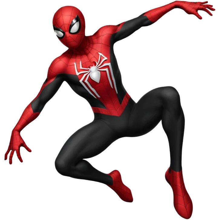 Black colored suit spider man emoji