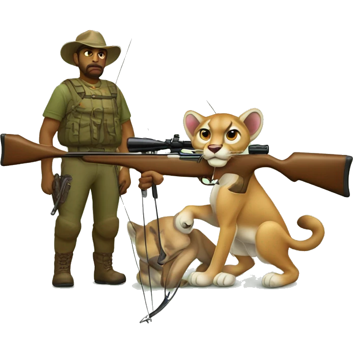 Bow hunting and mountain lion  emoji