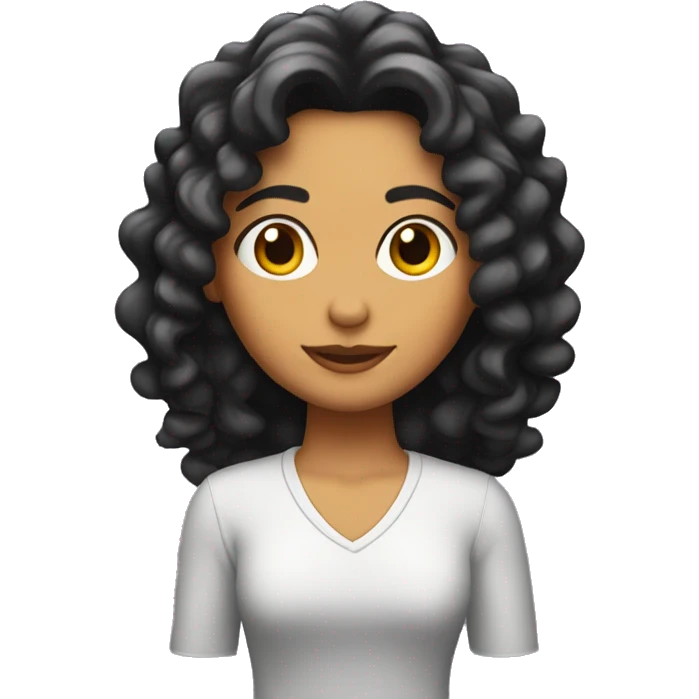Chica morena con pelo rizado emoji