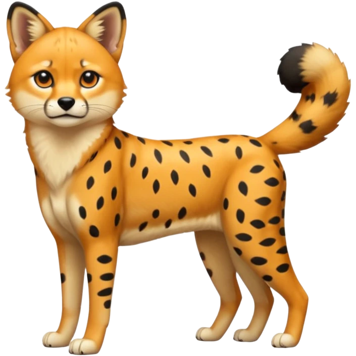 Cheetah-serval-shiba-inu-hybrid, full body emoji