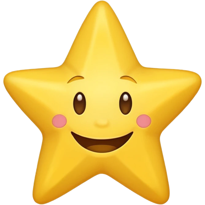 a star  with a heavily exaggerated smile emoji