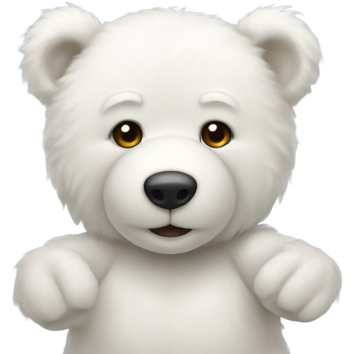 white teddy bear with a boe emoji