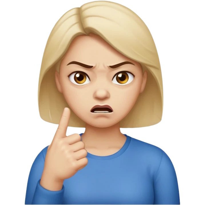 An angry lady with her finger up saying “Don’t PMO” emoji
