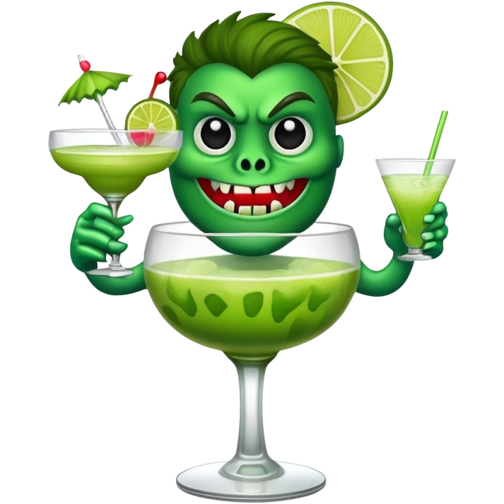 scary monster drinking margarita  emoji