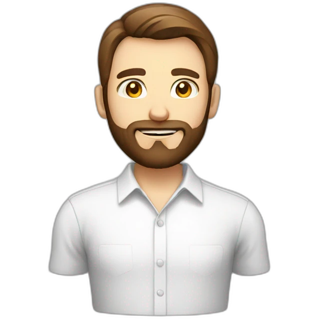 male beard developer glass brown hair european white shirt emoji