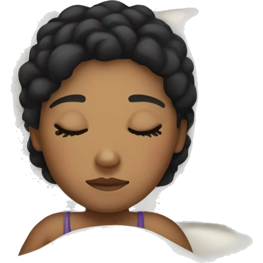Black haired light skin woman sleeping emoji