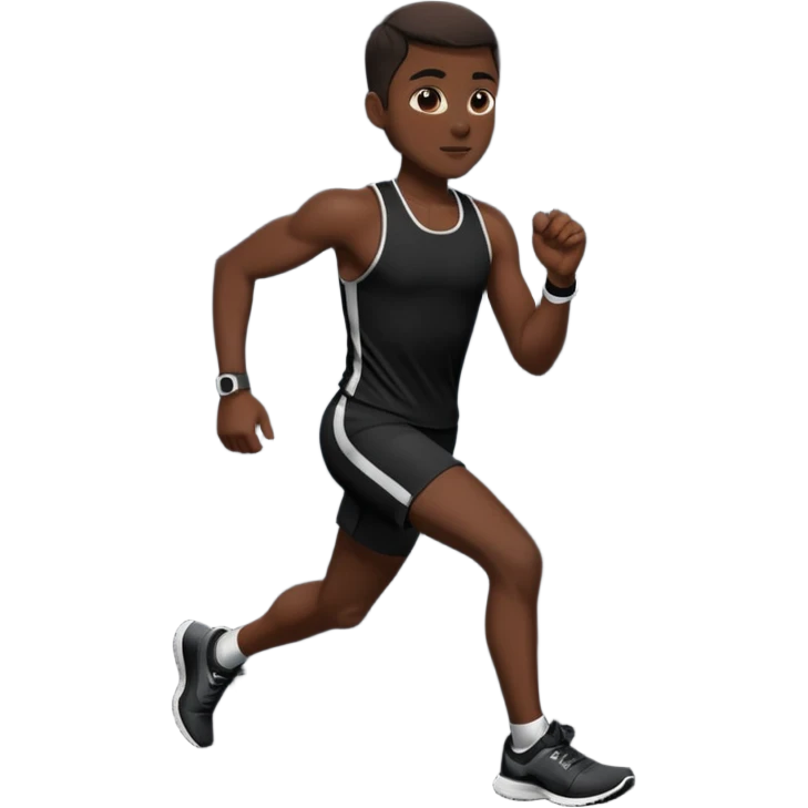 make a short runner in black outfit emoji