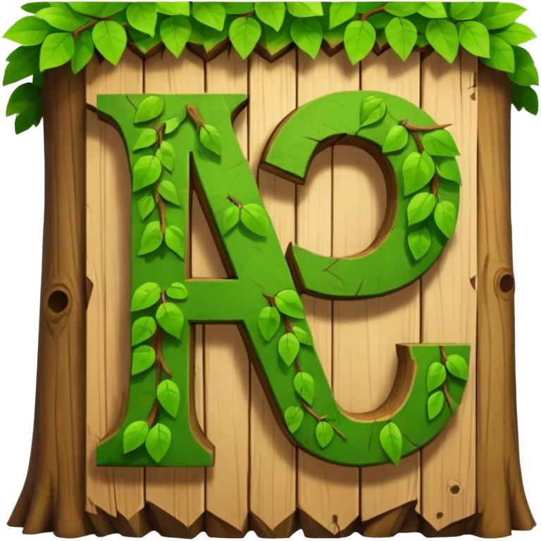 letter W on the side wall of a treehouse in a tree, top leaves visible emoji