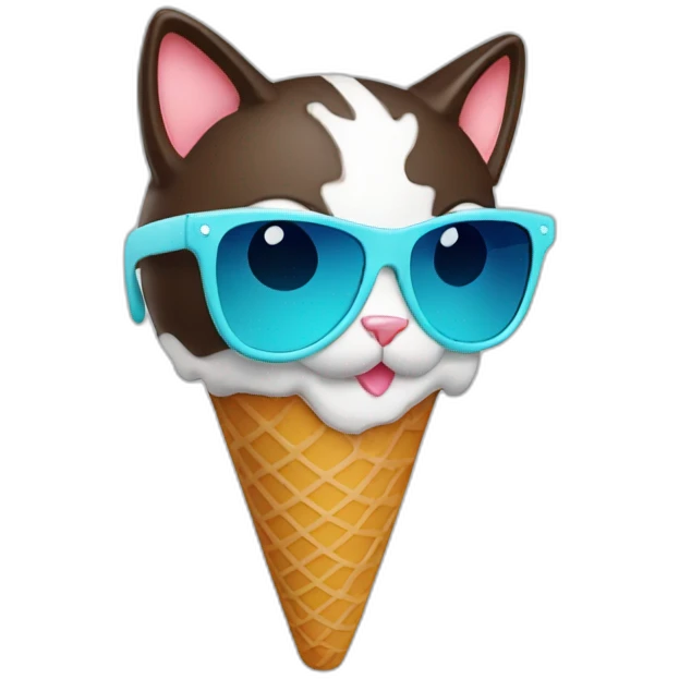 Cat ice cream sunglasses emoji