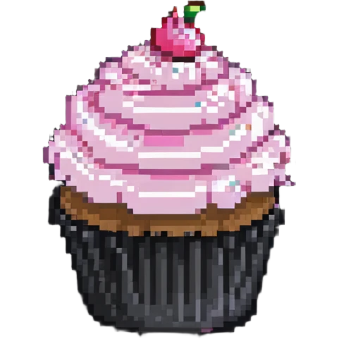 cupcake with pink icing emoji