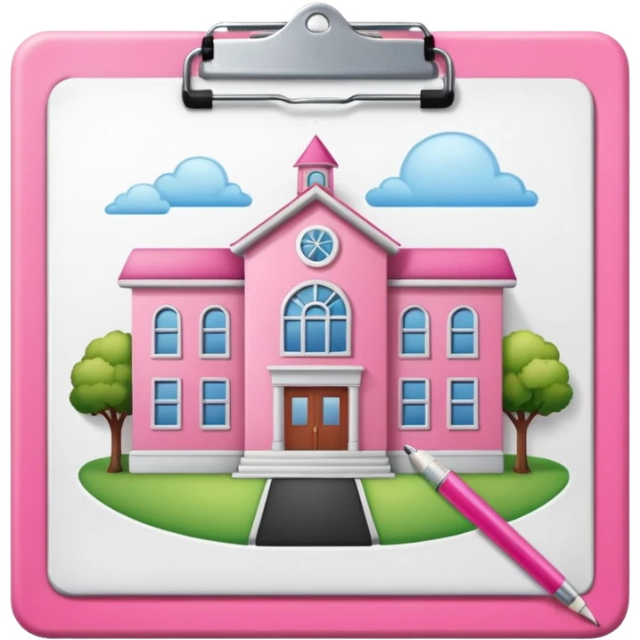 pink school on a clipboard emoji