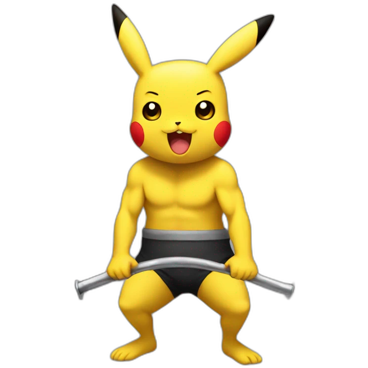 weight lifting pikachu emoji