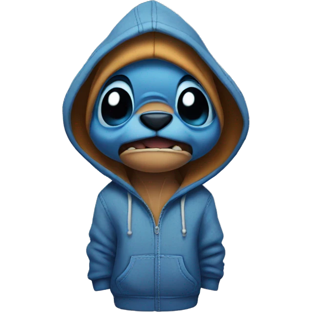 Stitch wearing a hoodie  emoji