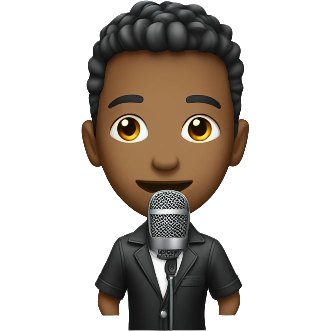 stylish boy with microphone  emoji