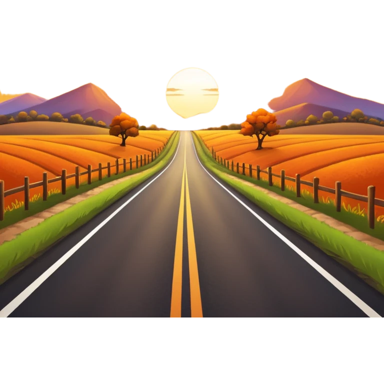 country road with sunset emoji