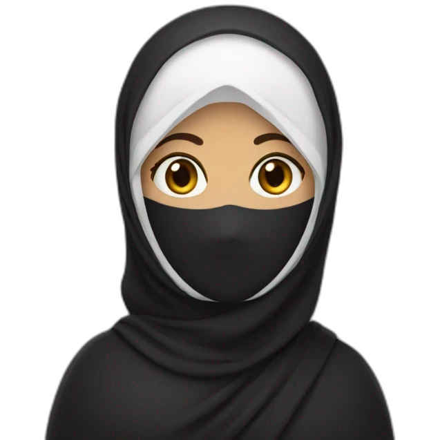 Character wamen wearing black hujab emoji