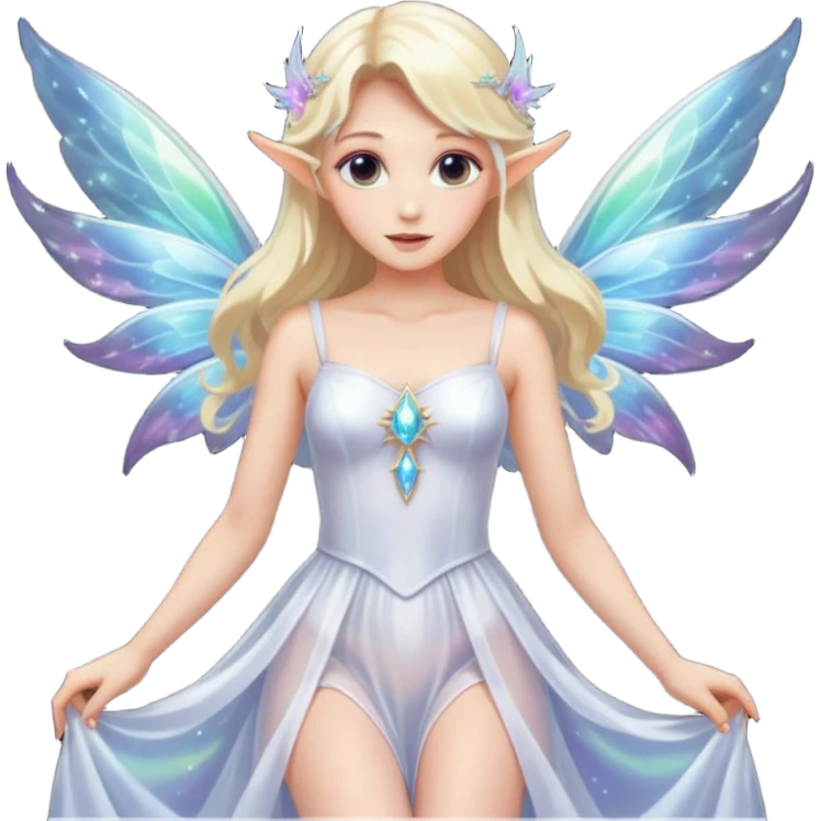 A pale blonde celestial fairy witch emoji