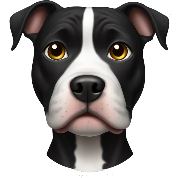 Black pitbull with white chest emoji