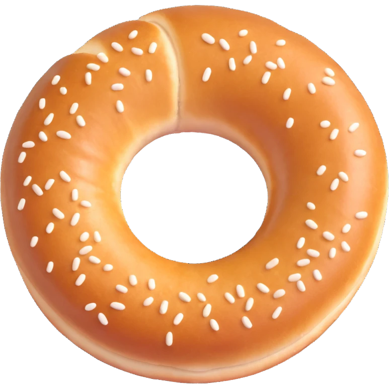 simple sesame simit, 3D emoji style, ring-shaped, Turkish simit emoji