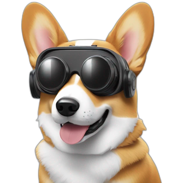 corgi with vr headset emoji