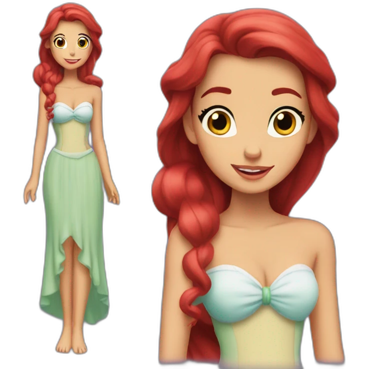 Ariel Disney with just upper body emoji