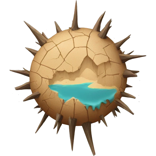 cracked earth with wood spikes coming out  emoji