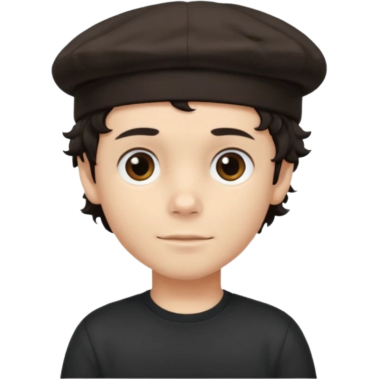 young boy dark hair with flat skullcap and curly sidelocks emoji