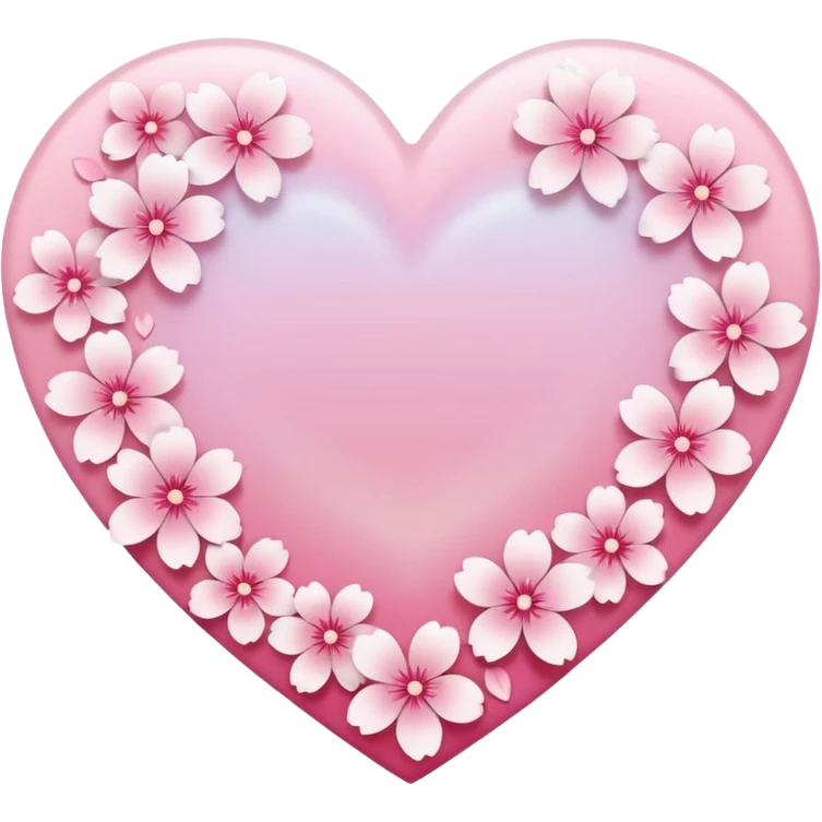 sakura heart with a pastel gradient emoji