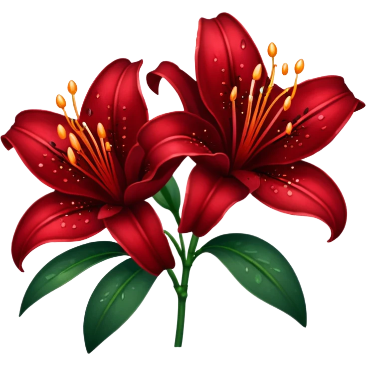 Dark red lilies with little sparkling  emoji