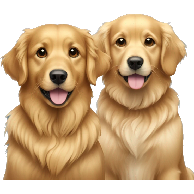 Golden retriever and cacapoo together  emoji