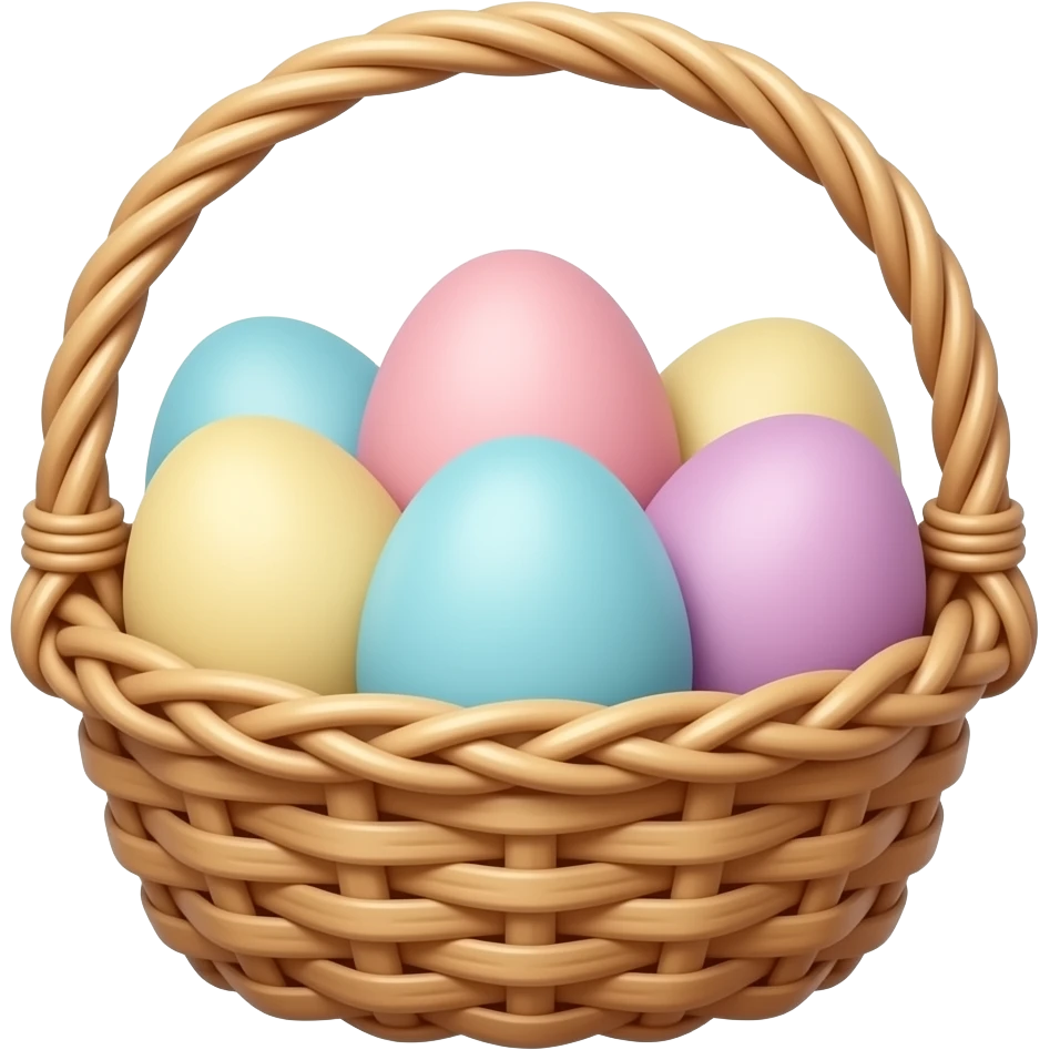 basket with easter eggs pastel emoji