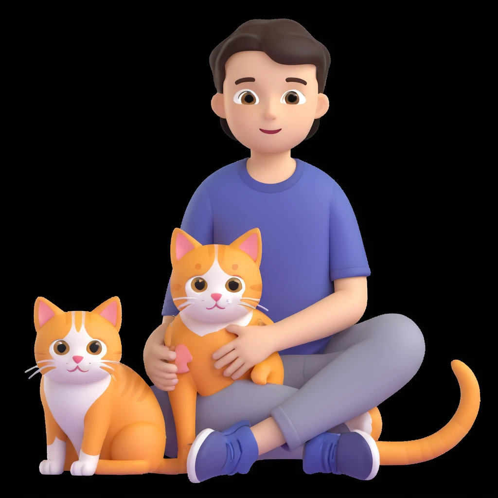 boy and cat pet emoji