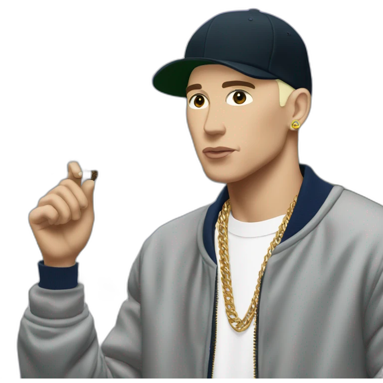 Eminem the rapper that smoke in front of fuji mountain emoji