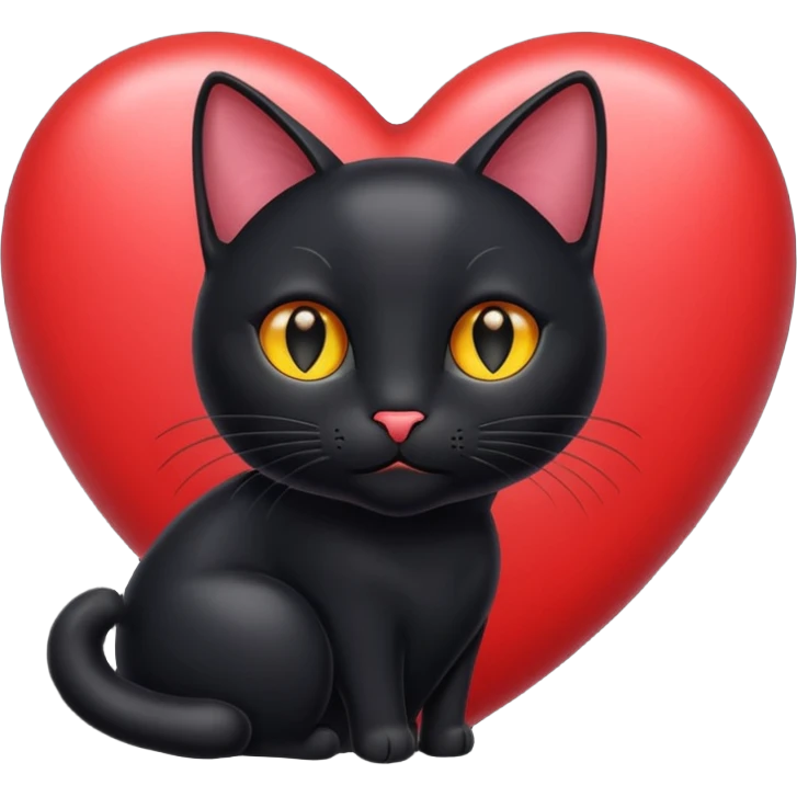 Black cat heart emoji