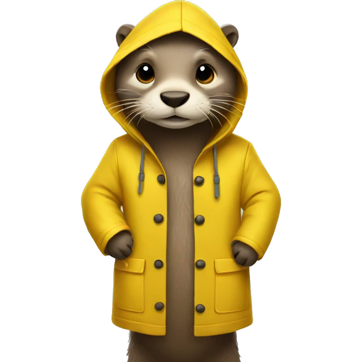 Otter wearing a yellow raincoat  emoji