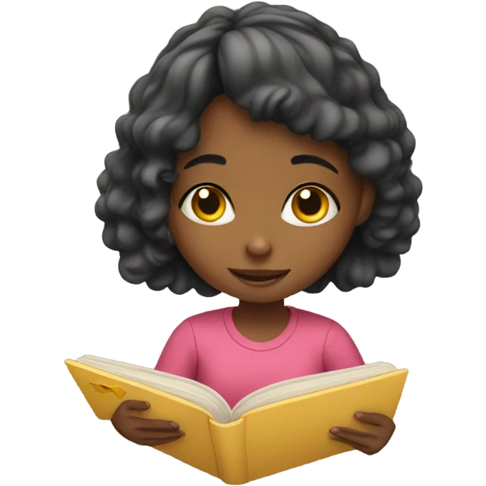 cute girl reading emoji