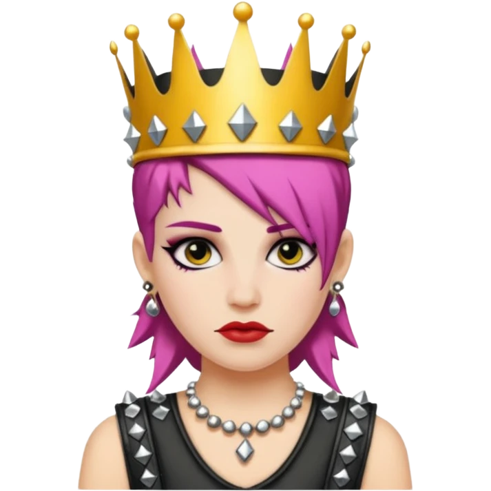 queen punk with crown emoji