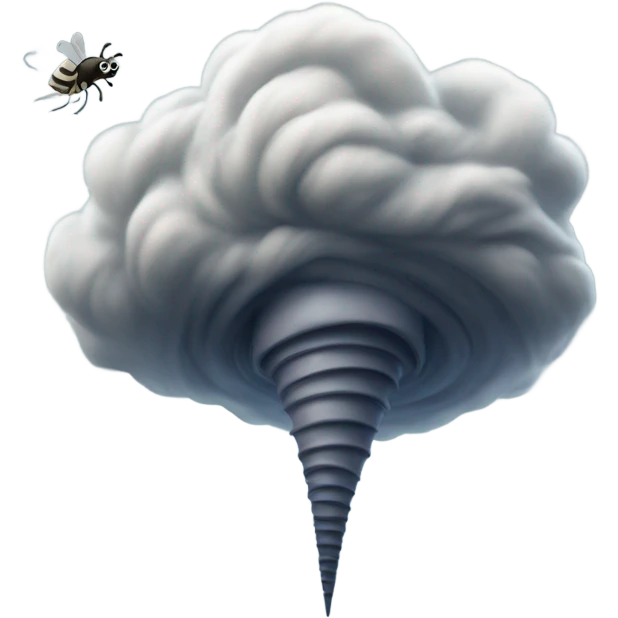 Tornado whacking a fly emoji
