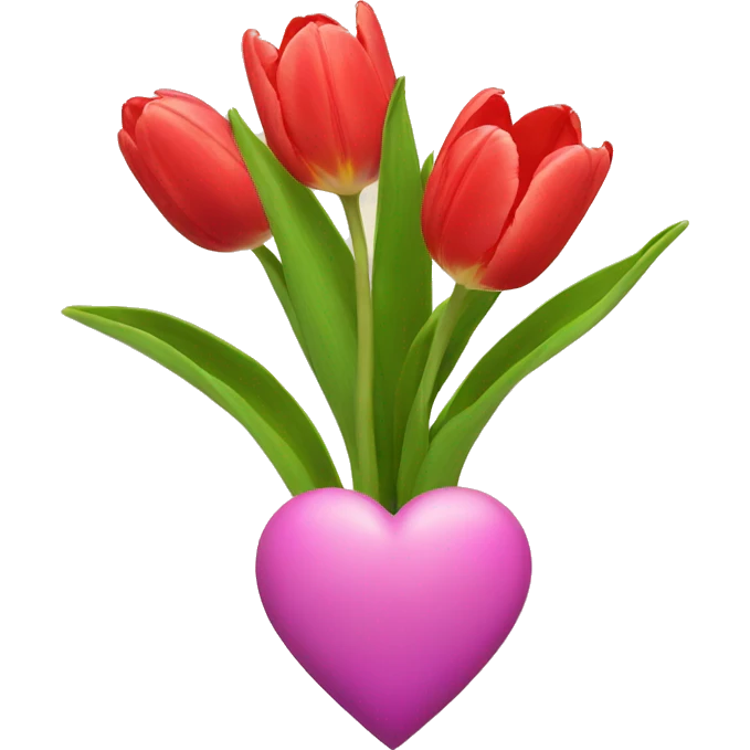 Tulips with heart emoji