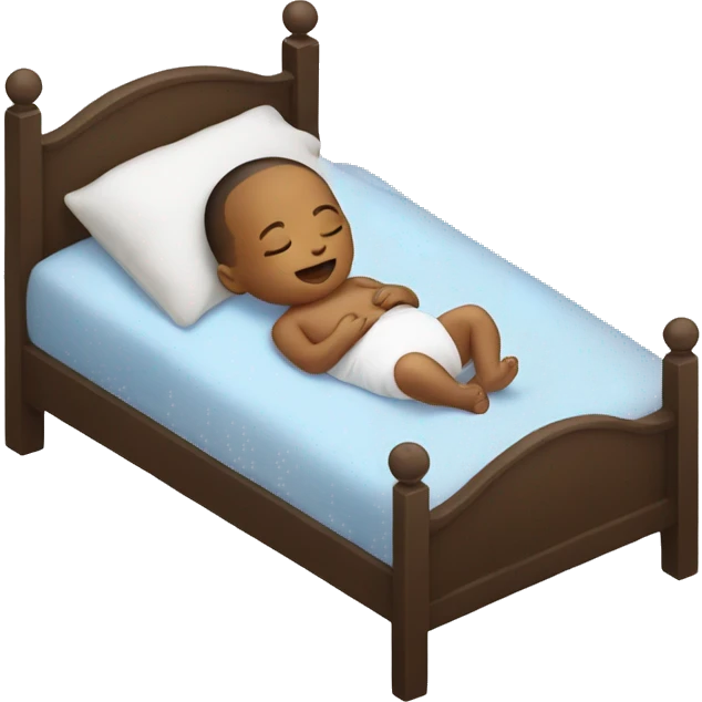 Baby in big bed sleeping emoji