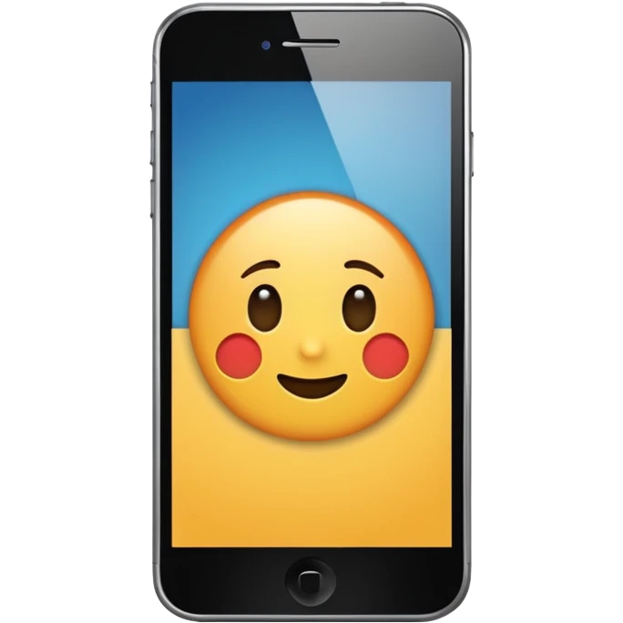 modern smartphone with a blank screen emoji