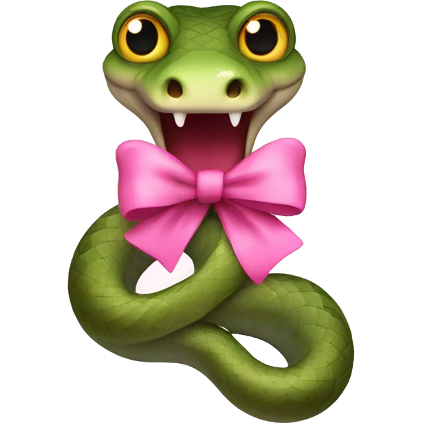 Snake with pink bow emoji