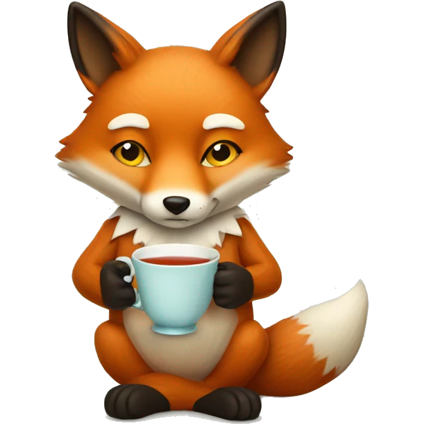 fox with a cup of tea emoji