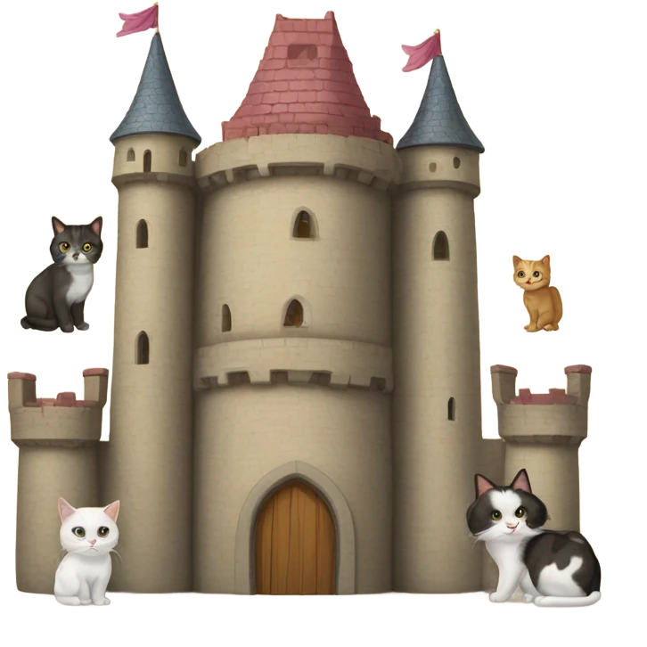 Castle made of cats emoji
