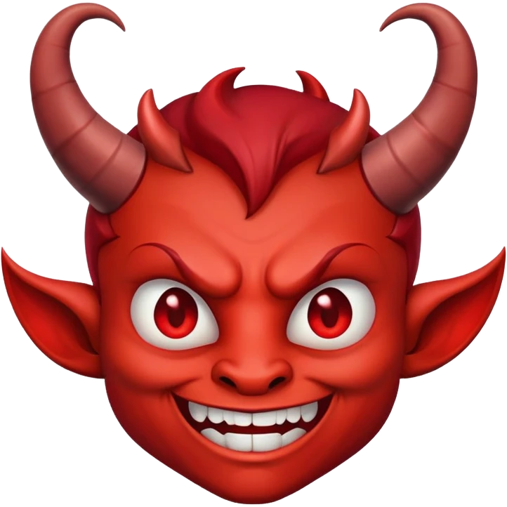mischievous face with devil horns and smirk emoji